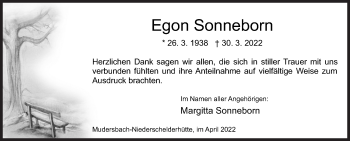 Traueranzeige von Egon Sonneborn von Siegener Zeitung