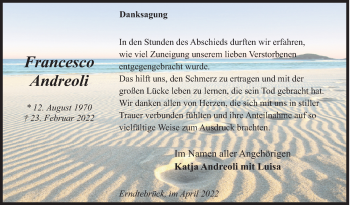 Traueranzeige von Francesco Andreoli von Siegener Zeitung