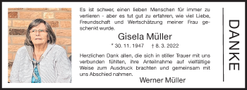 Traueranzeige von Gisela Müller von Siegener Zeitung
