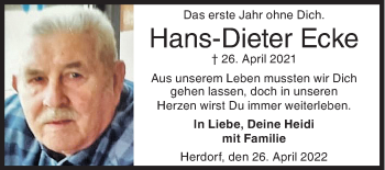 Traueranzeige von Hans-Dieter Ecke von Siegener Zeitung