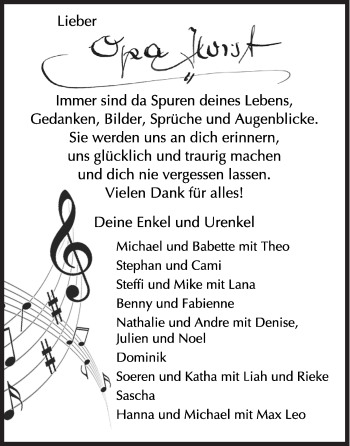 Traueranzeige von Horst  von Siegener Zeitung