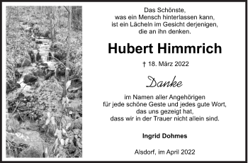 Traueranzeige von Hubert Himmrich von Siegener Zeitung