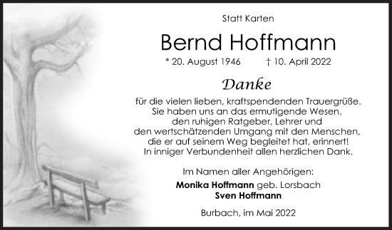Traueranzeige von Bernd Hoffmann von Siegener Zeitung
