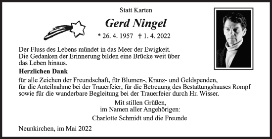 Traueranzeige von Gerd Ningel von Siegener Zeitung