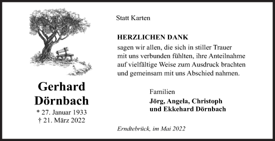 Traueranzeige von Gerhard Dörnbach von Siegener Zeitung