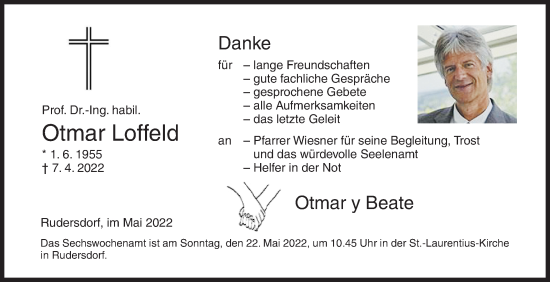 Traueranzeige von Otmar Loffeld von Siegener Zeitung
