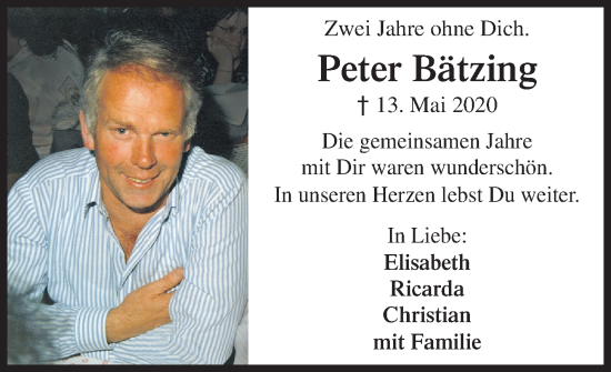 Traueranzeige von Peter Bätzing von Siegener Zeitung