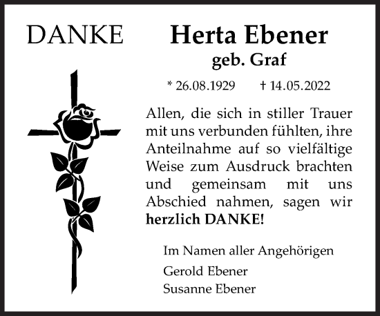 Traueranzeige von Herta Ebener von Siegener Zeitung