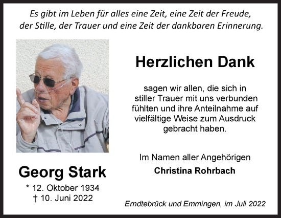 Traueranzeige von Georg Stark von Siegener Zeitung