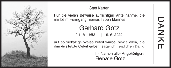 Traueranzeige von Gerhard Götz von Siegener Zeitung