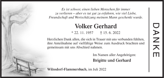 Traueranzeige von Volker Gerhard von Siegener Zeitung