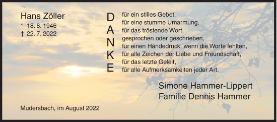 Traueranzeige von Hans Zöller von Siegener Zeitung