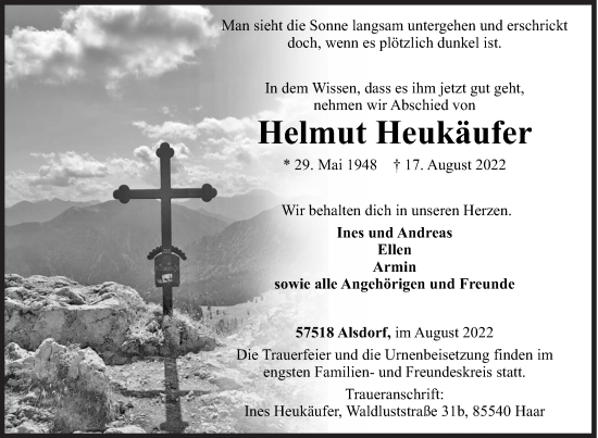 Traueranzeige von Helmut Heukäufer von Siegener Zeitung