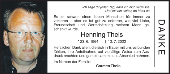 Traueranzeige von Henning Theis von Siegener Zeitung