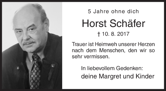Traueranzeige von Horst Schäfer von Siegener Zeitung