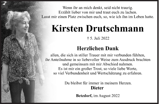 Traueranzeige von Kirsten Drutschmann von Siegener Zeitung