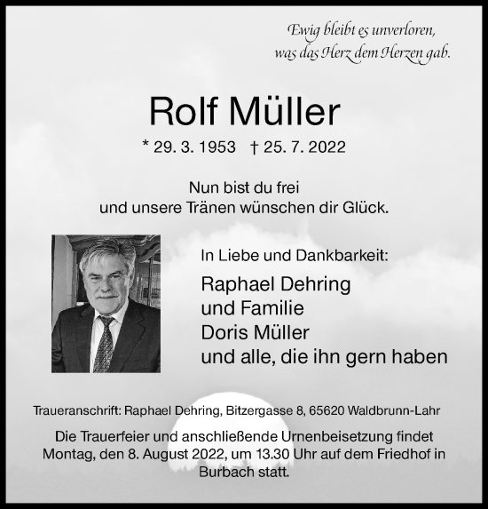 Traueranzeige von Rolf Müller von Siegener Zeitung