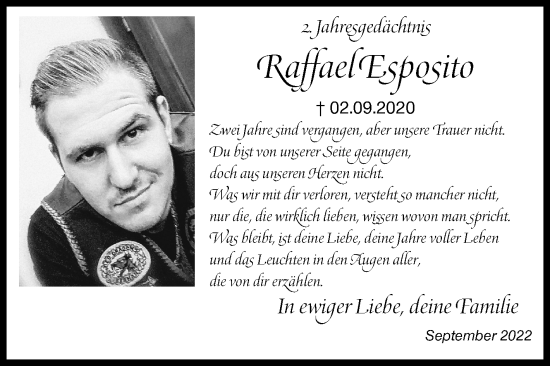 Traueranzeige von Raffael Esposito von Siegener Zeitung
