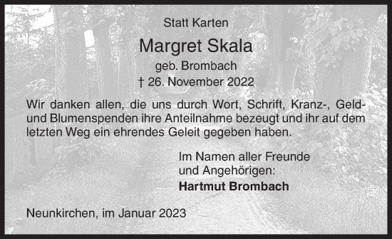 Traueranzeige von Margret Skala von Siegener Zeitung