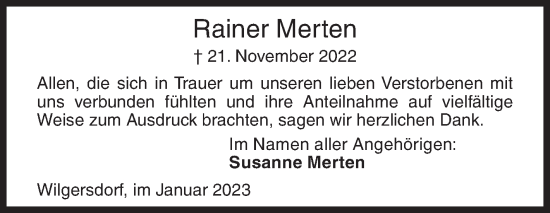 Traueranzeige von Rainer Merten von Siegener Zeitung