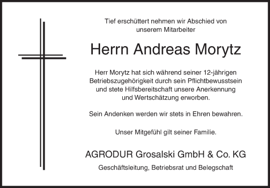 Traueranzeige von Andreas Morytz von Siegener Zeitung