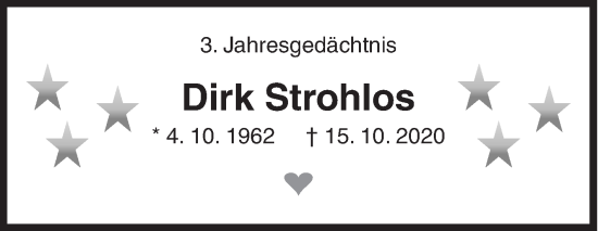 Traueranzeige von Dirk Strohlos von Siegener Zeitung