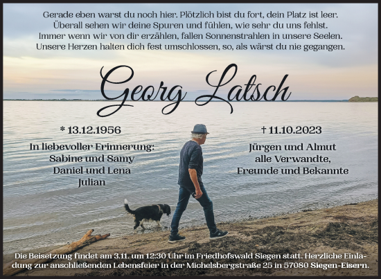 Traueranzeige von Georg Latsch von Siegener Zeitung