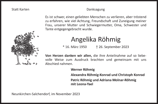 Traueranzeige von Angelika Röhmig von Siegener Zeitung