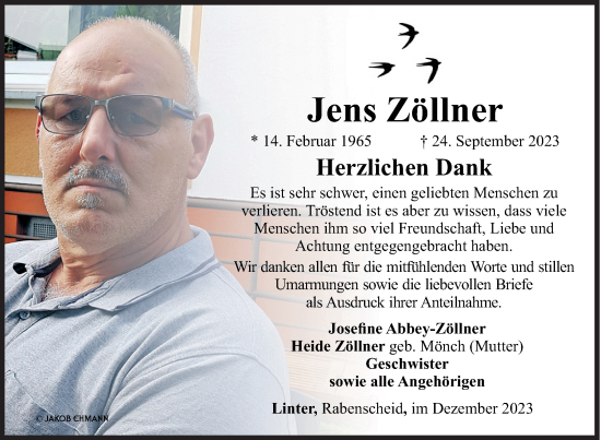 Traueranzeige von Jens Zöllner von Siegener Zeitung