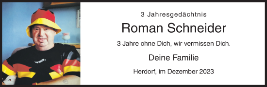Traueranzeige von Roman Schneider von Siegener Zeitung