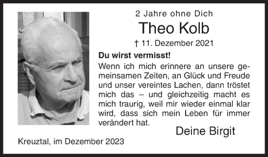 Traueranzeige von Theo Kolb von Siegener Zeitung