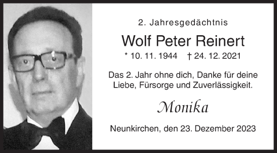 Traueranzeige von Wolf Peter Reinert von Siegener Zeitung