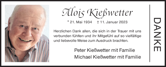 Traueranzeige von Alois Kießwetter von Siegener Zeitung