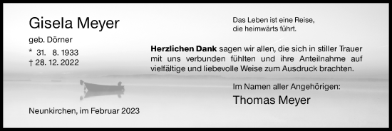 Traueranzeige von Gisela Meyer von Siegener Zeitung