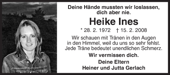 Traueranzeige von Heike Ines von Siegener Zeitung