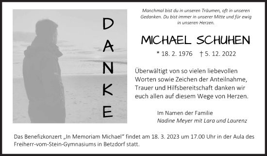 Traueranzeige von Michael Schuhen von Siegener Zeitung