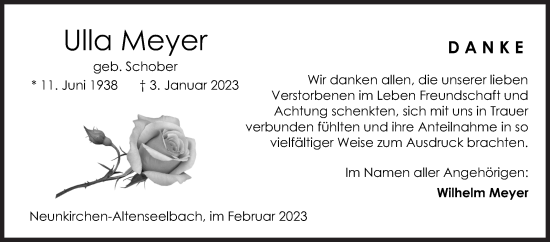 Traueranzeige von Ulla Meyer von Siegener Zeitung