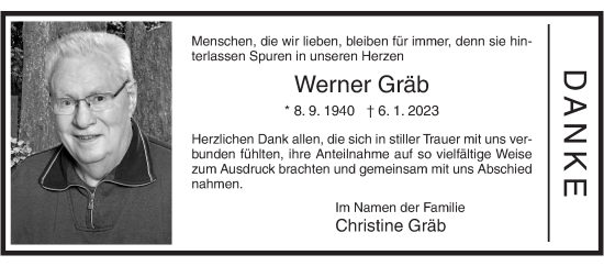 Traueranzeige von Werner Gräb von Siegener Zeitung