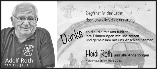 Traueranzeige von Adolf Roth von Siegener Zeitung