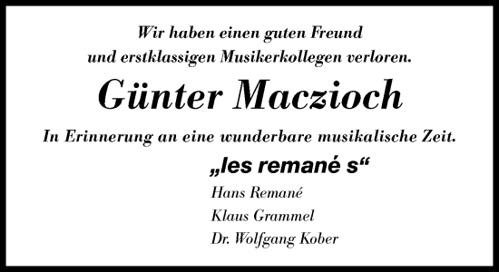 Traueranzeige von Günter Maczioch von Siegener Zeitung