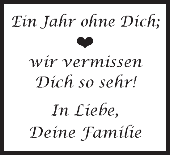 Traueranzeige von ohne Dich  von Siegener Zeitung