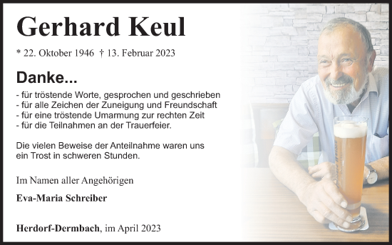 Traueranzeige von Gerhard Keul von Siegener Zeitung