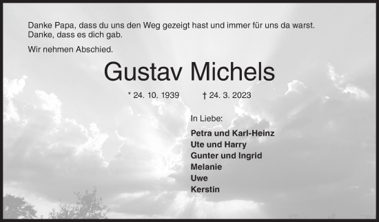 Traueranzeige von Gustav Michels von Siegener Zeitung
