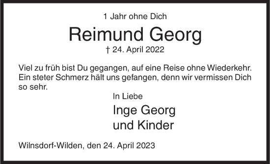 Traueranzeige von Reimund Georg von Siegener Zeitung