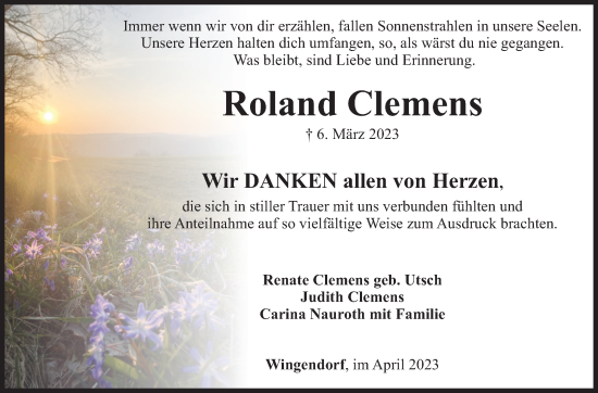 Traueranzeige von Roland Clemens von Siegener Zeitung