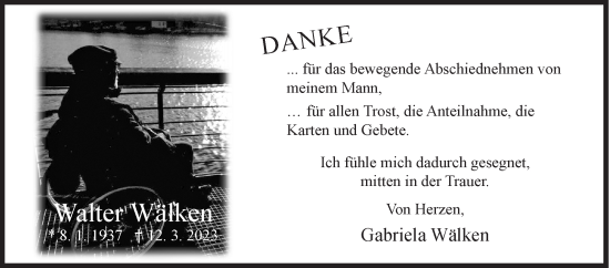Traueranzeige von Walter Wälken von Siegener Zeitung