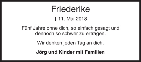 Traueranzeige von Friederike Hartmann von Siegener Zeitung