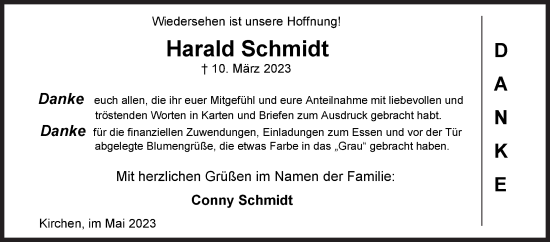 Traueranzeige von Harald Schmidt von Siegener Zeitung