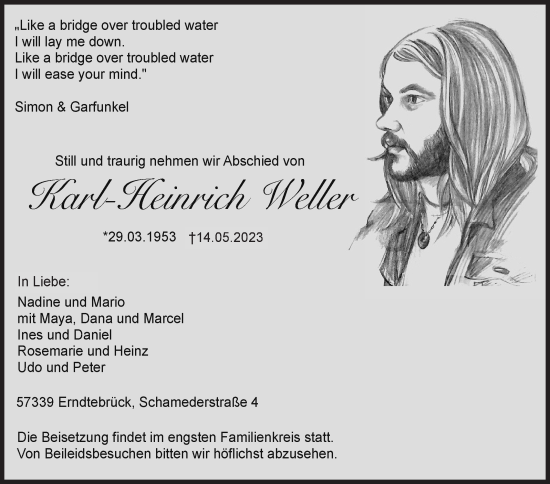 Traueranzeige von Karl-Heinrich Weller von Siegener Zeitung