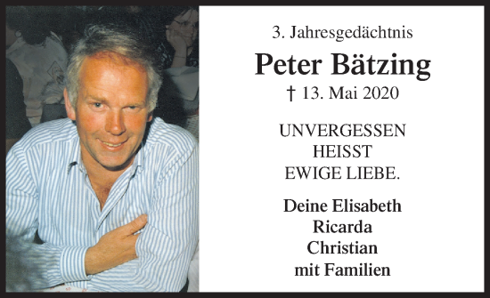 Traueranzeige von Peter Bätzing von Siegener Zeitung